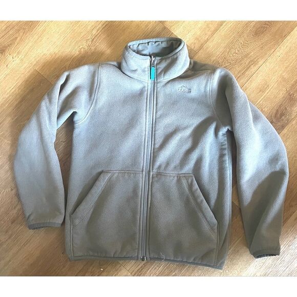 LL Bean Gray Fleece Youth Jacket Size S8 Front Zipper Two Side Pockets. - Picture 1 of 10